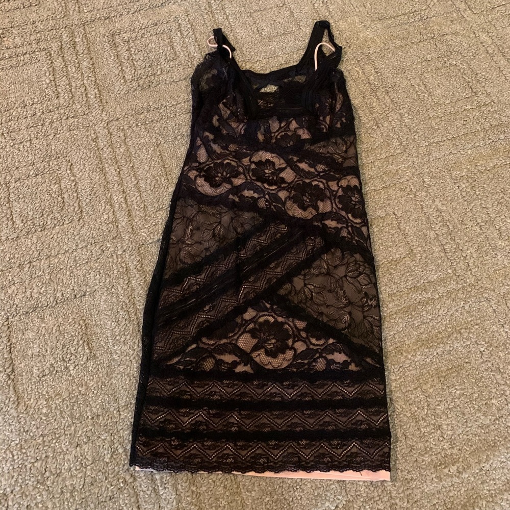 Nicole Miller black and nude lace dress